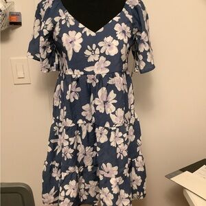 Floral Maxi Dress in Blue and Purple